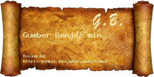 Gumber Benjámin névjegykártya